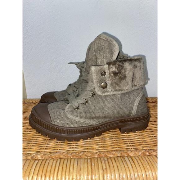 Very G In Charge Combat Hiking Canvas Lace Up Boot Sz 7 - Picture 1 of 13